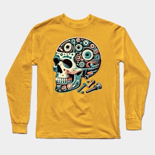 Mechanical Skull Long Sleeve T-Shirt